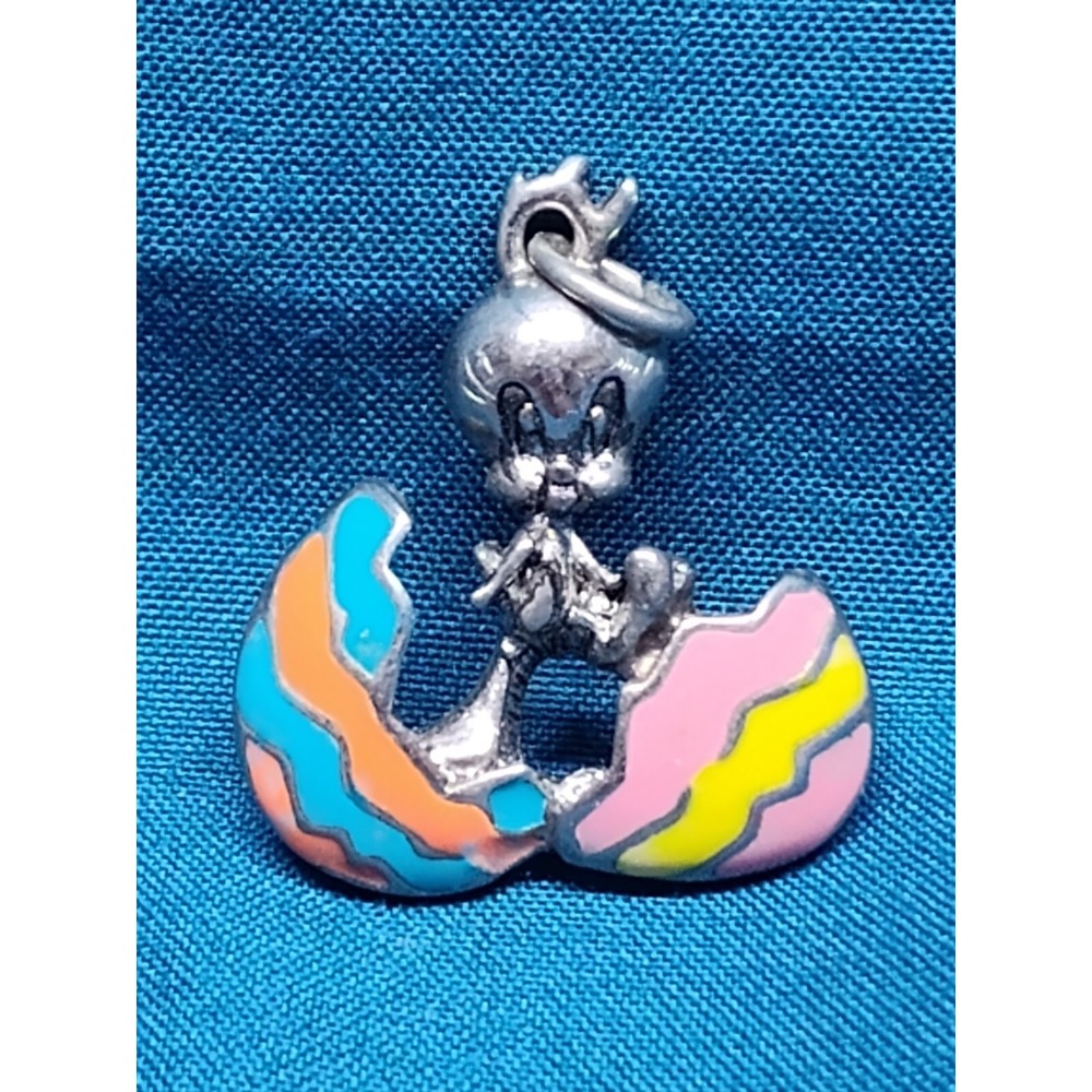 1988 Warner Bros Tweety Bird Pendant egg colorful small charm